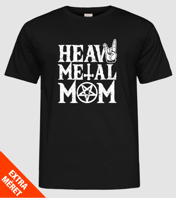 Heavy Metal Mom model negru pe tricou