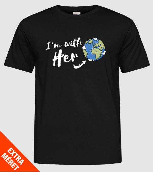 'i''m with her' model negru pe tricou