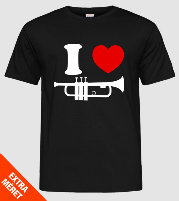 I heart trumpet model negru pe tricou
