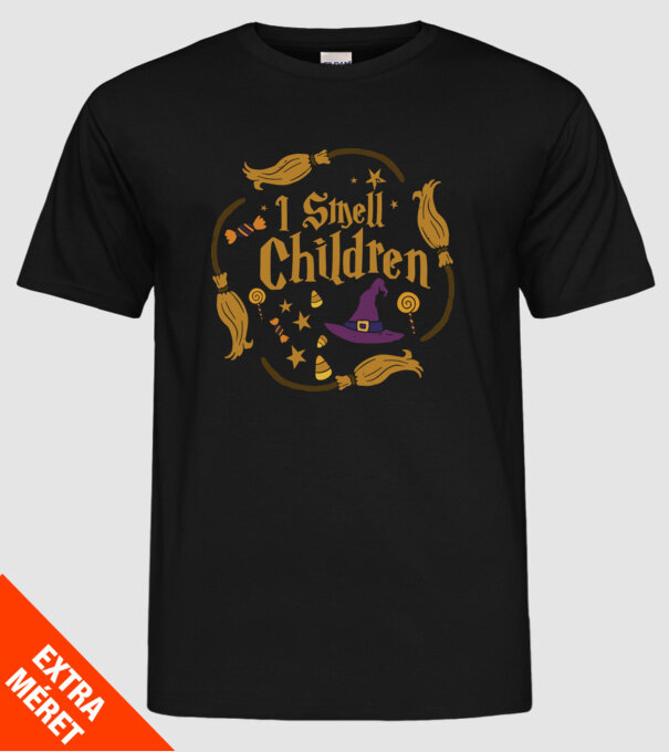 I smell children model negru pe tricou