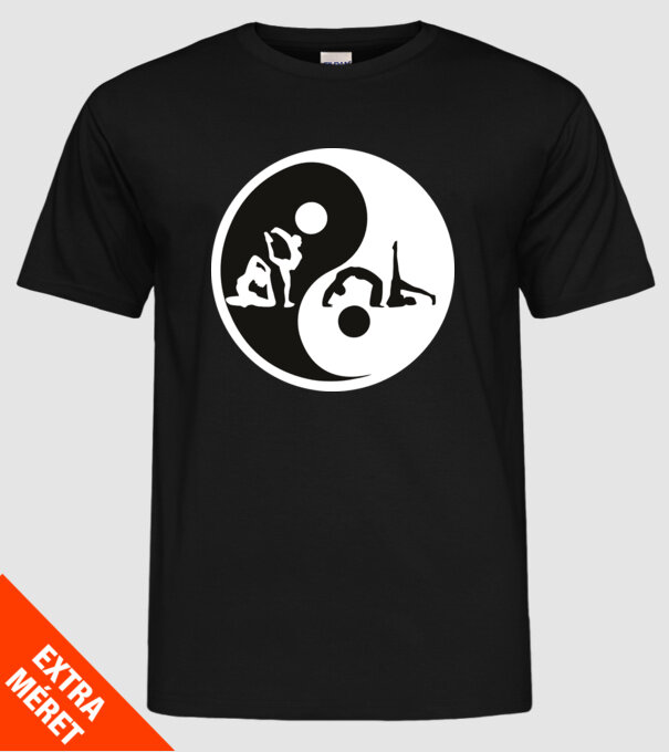 Yoga yin-yang model negru pe tricou
