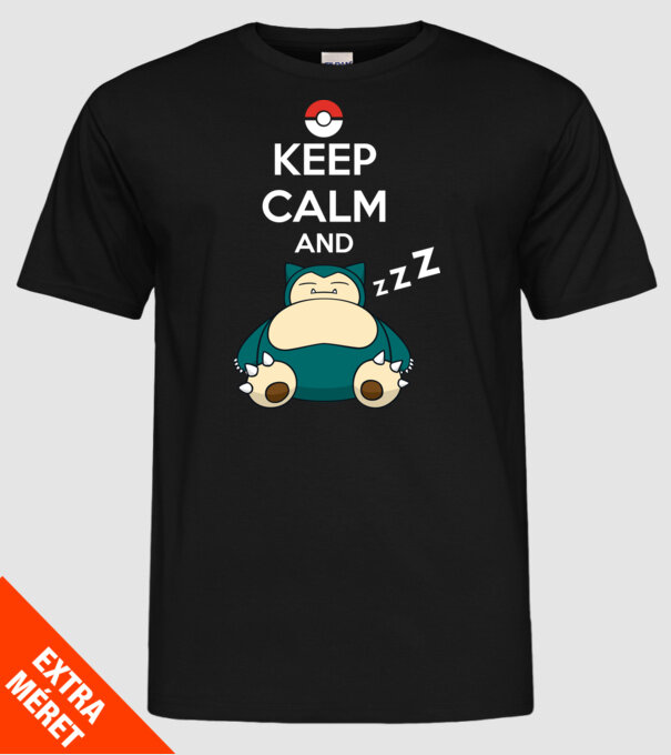 Keep Calm Snorlax model negru pe tricou