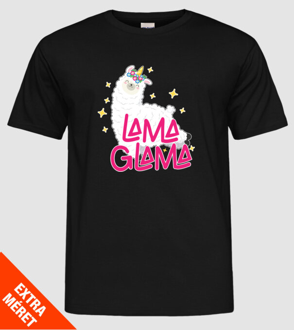 Lama glama model negru pe tricou