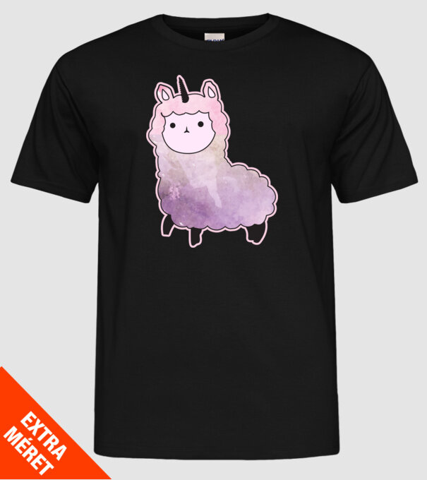 Llamacorn cutie model negru pe tricou
