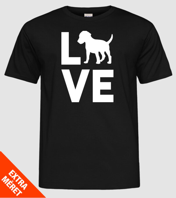 LOVE Beagle model negru pe tricou