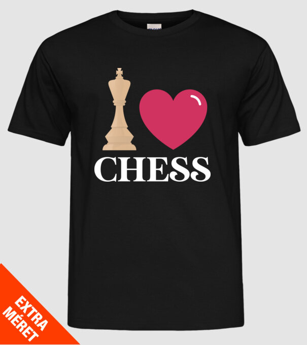 Love chess model negru pe tricou