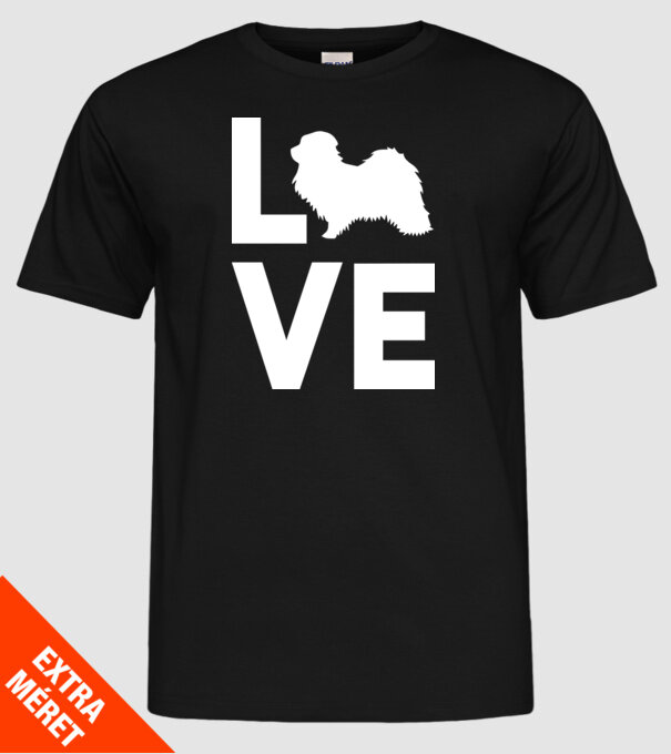 LOVE Havanese model negru pe tricou