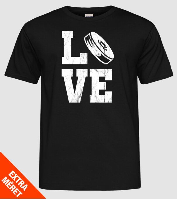 Love hockey model negru pe tricou