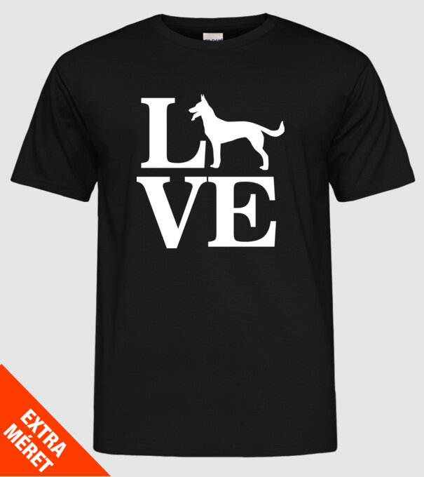 LOVE CIOBANESC GERMAN model negru pe tricou