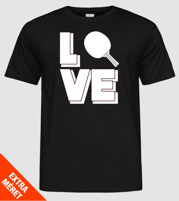 Love pingpong model negru pe tricou