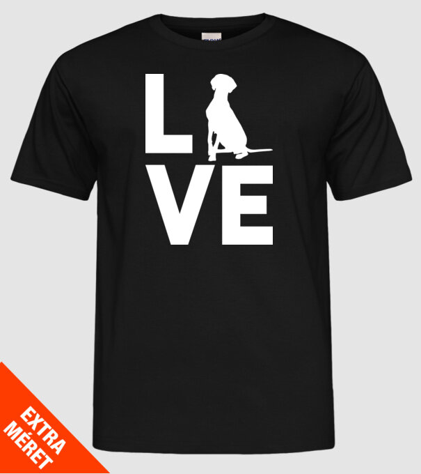 LOVE Vizsla model negru pe tricou