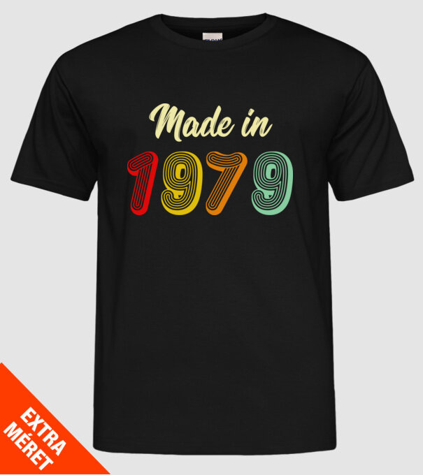 made in 1979 retro model negru pe tricou
