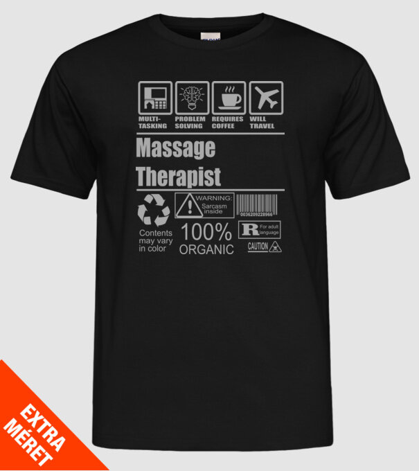 Massage Theraphist model negru pe tricou