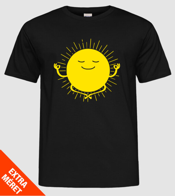 Soare meditând model negru pe tricou