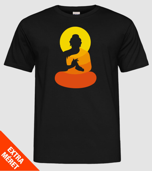 Călugăr meditator model negru pe tricou