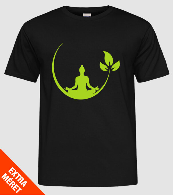 meditation leaf model negru pe tricou