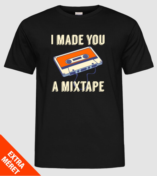 Mixtape model negru pe tricou