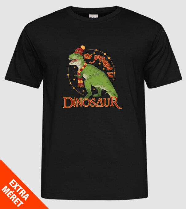 My patronus is dinosaur model negru pe tricou