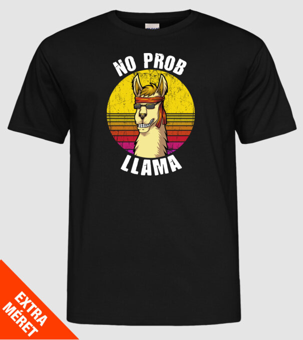 No Prob LLama - Láma model negru pe tricou