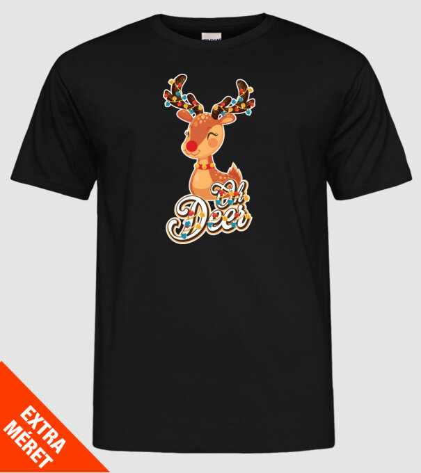 Oh deer model negru pe tricou