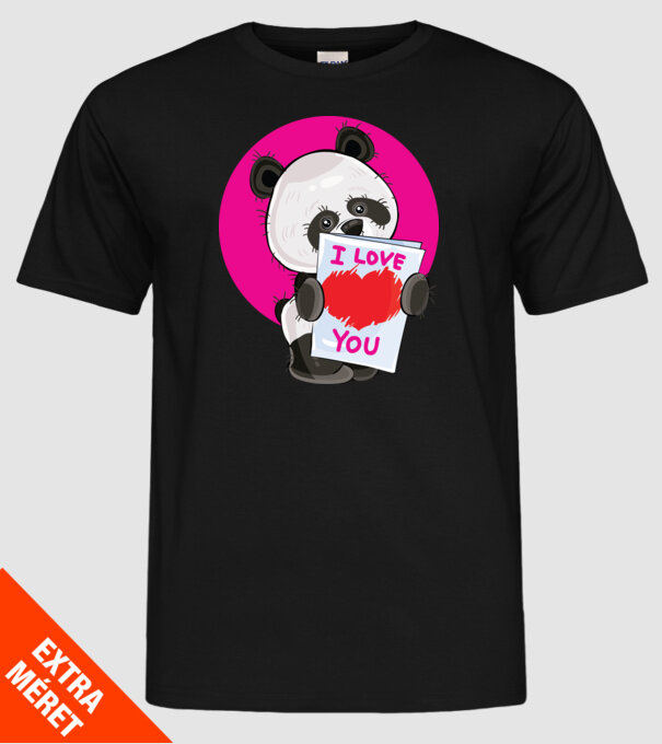 dragoste panda model negru pe tricou