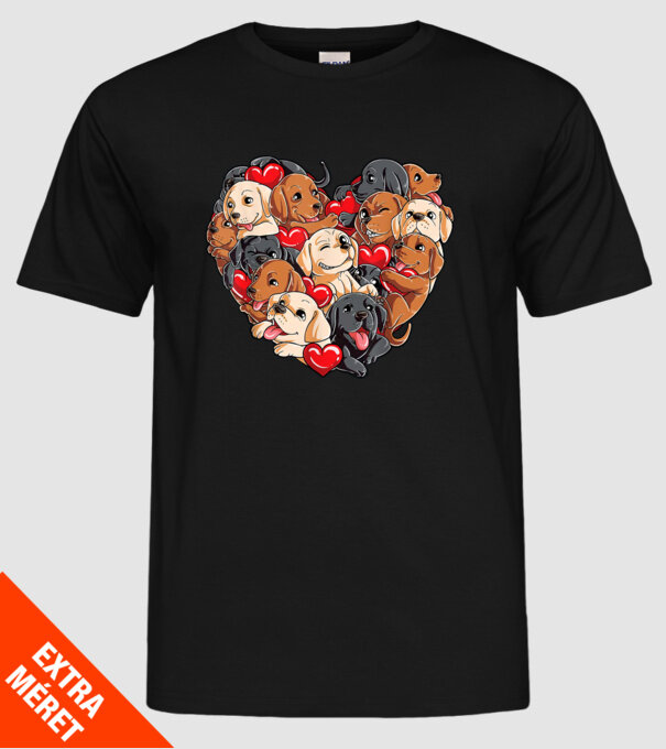 Puppy Heart model negru pe tricou