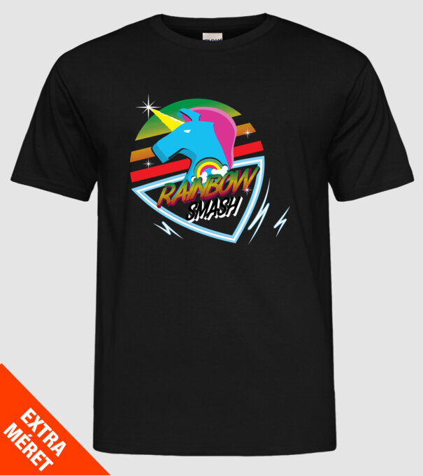 Rainbow smash model negru pe tricou