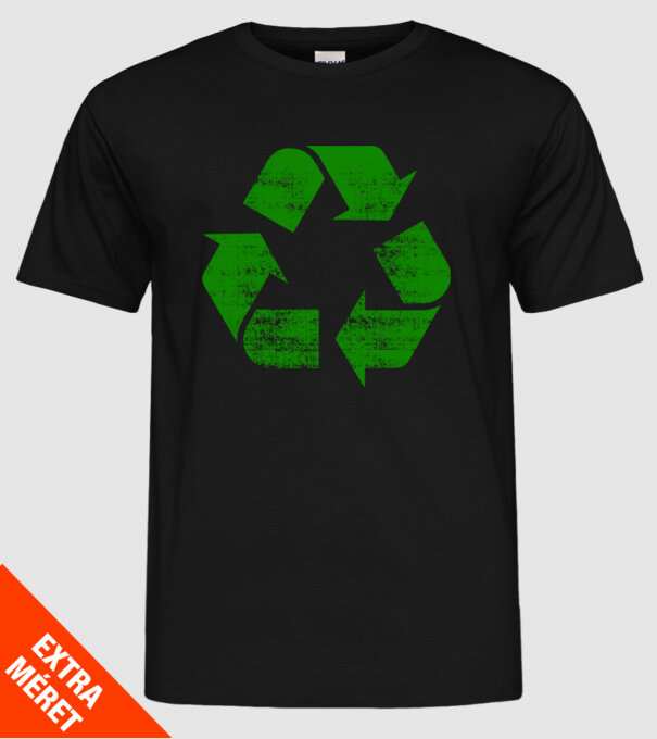 RECYCLE model negru pe tricou