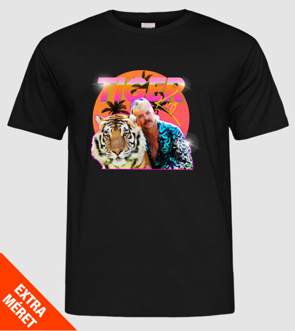 RETRO TIGER KING model negru pe tricou