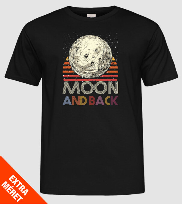 Retro vintage love you to the moon and back MOON model negru pe tricou