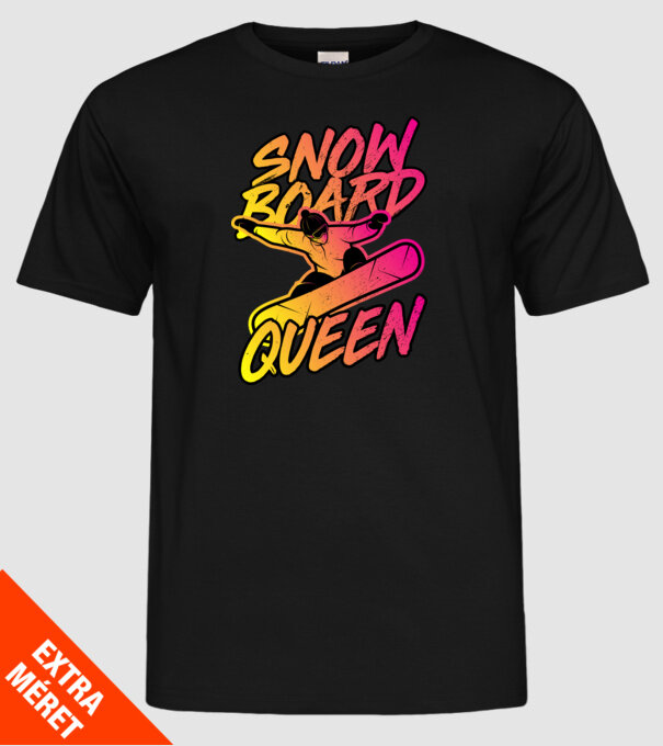 snowboard queen model negru pe tricou