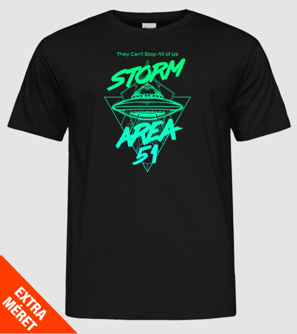 Storm area 51 ufo green model negru pe tricou