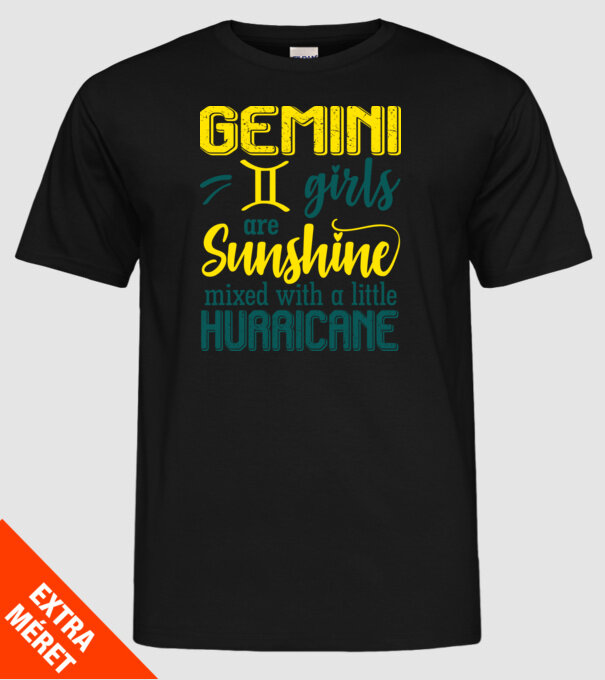 Sunshine with Hurricane GEMINI model negru pe tricou
