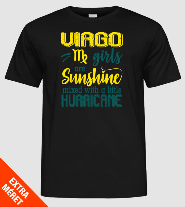 Sunshine with Hurricane VIRGO model negru pe tricou