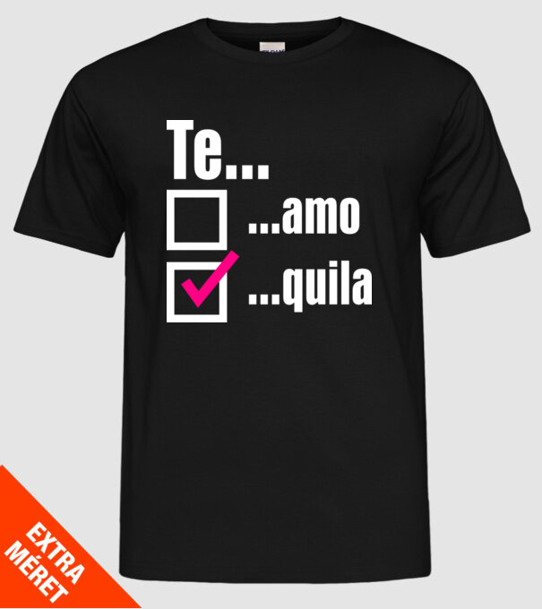 Te...quila model negru pe tricou