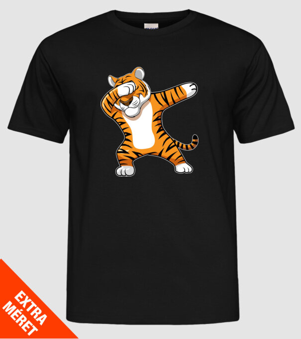 Tigru DAB model negru pe tricou