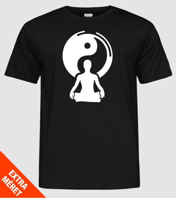 Meditație Yin yang model negru pe tricou