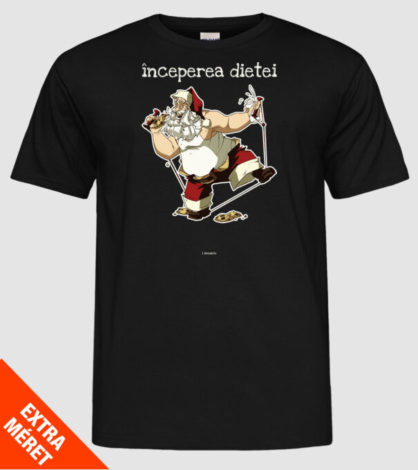 începerea dietei - 1 ianuarie model negru pe tricou