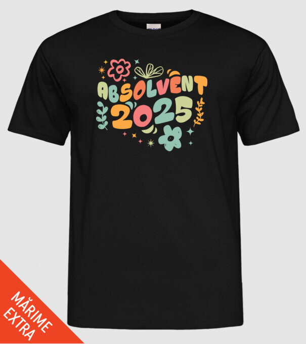 Absolventa 2025 model negru pe tricou