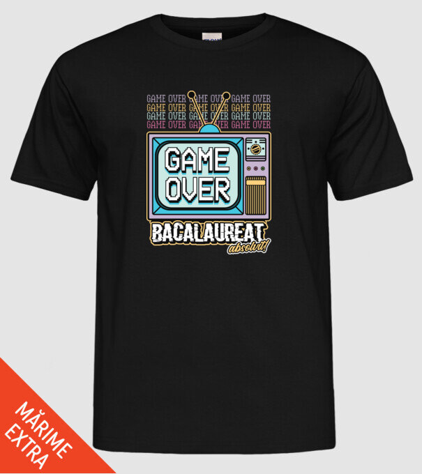 Absolvire retro bacalaureat model negru pe tricou