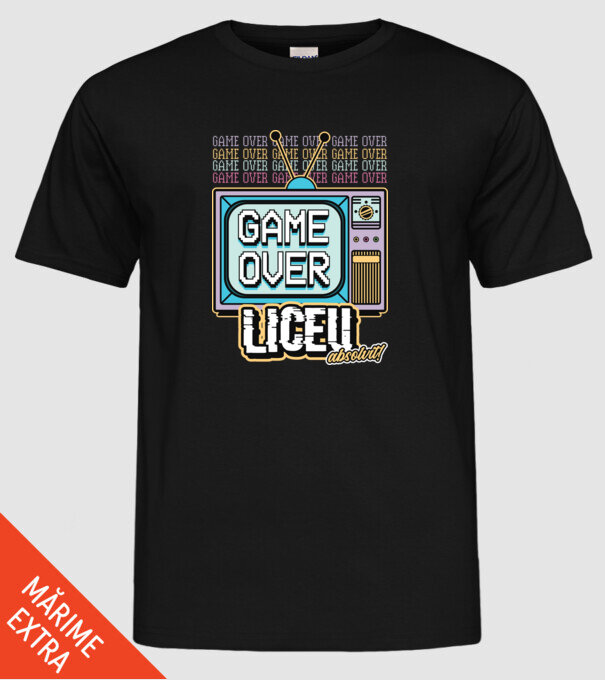 Absolvire retro liceu model negru pe tricou