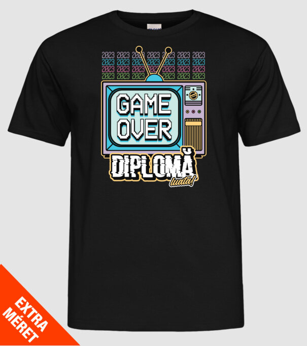 Absolvire retro diplomă model negru pe tricou