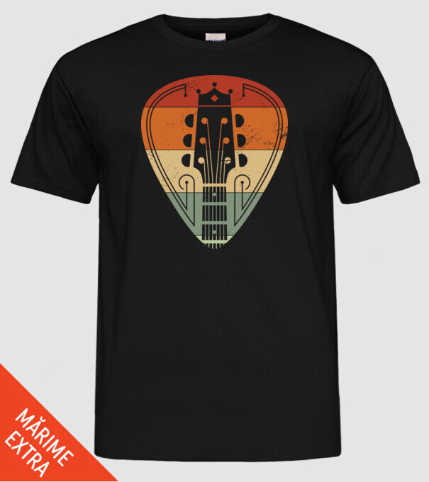 acoustic guitarist model negru pe tricou