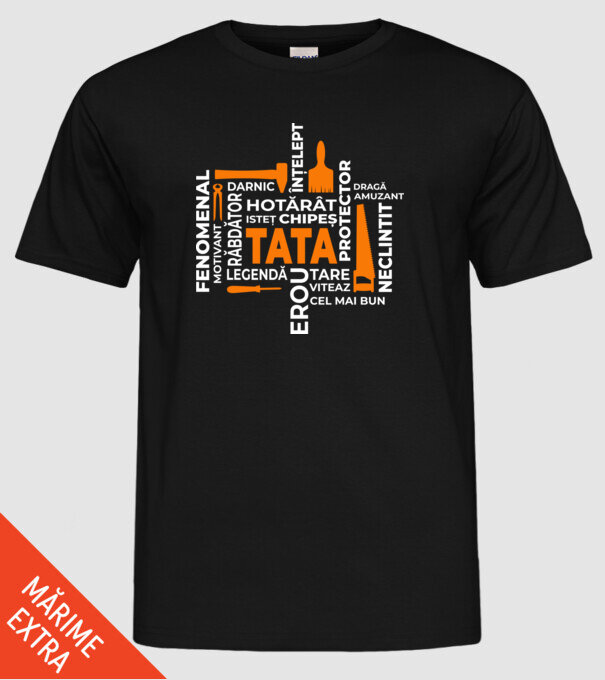 Acronimele tatălui model negru pe tricou
