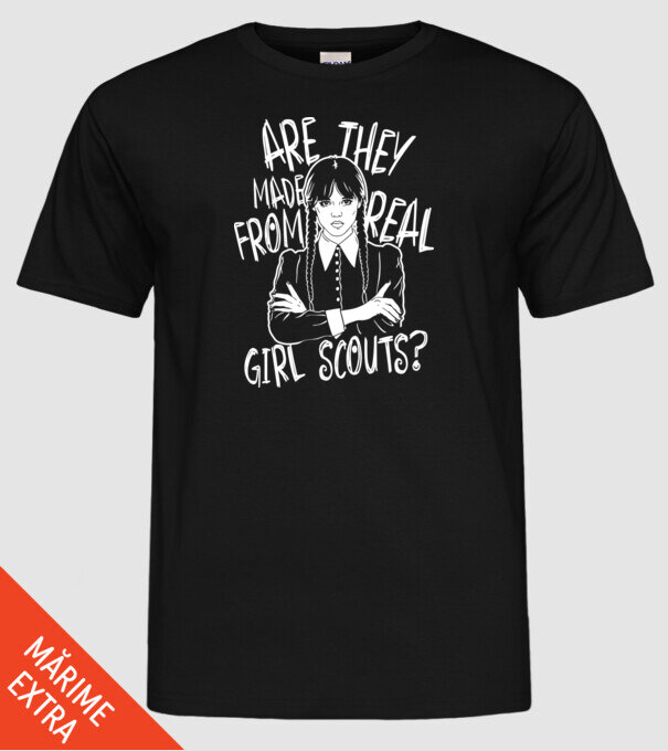 Are the made from real girl scouts model negru pe tricou