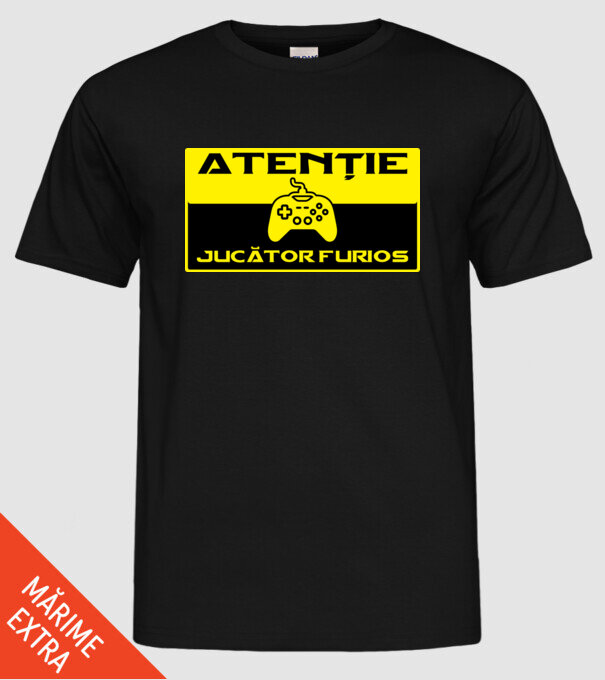 Atenție! Jucător furios model negru pe tricou