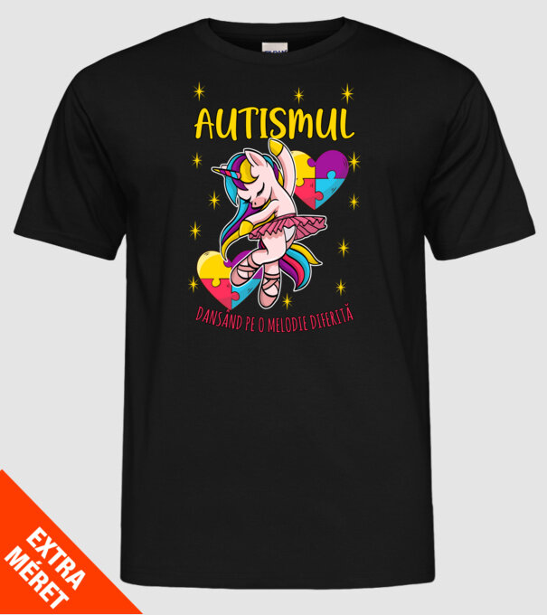 Autismul, dansând pe o melodie diferită model negru pe tricou