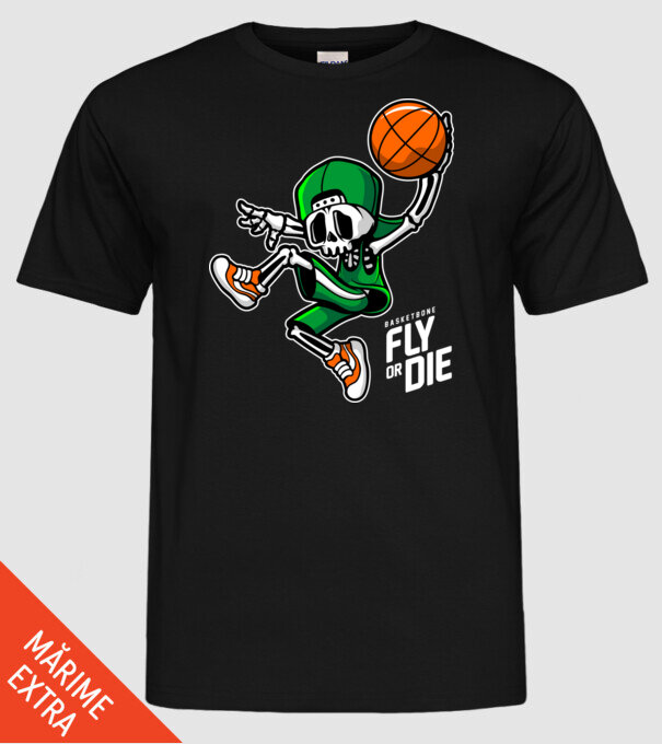 Basketbone model negru pe tricou