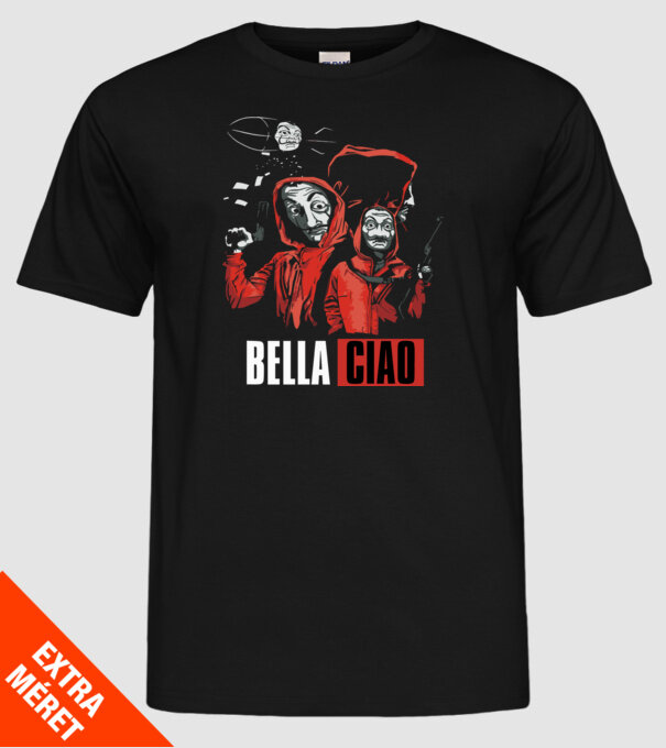 bella ciao money heist model negru pe tricou