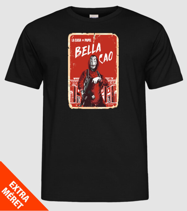 bella ciao poster retro model negru pe tricou